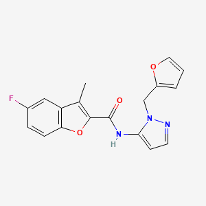 5-fluoro-N-[1-(furan-2-ylmethyl)-1H-pyrazol-5-yl]-3-methyl-1-benzofuran-2-carboxamide