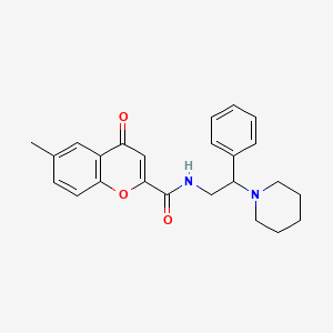 6-methyl-4-oxo-N-[2-phenyl-2-(piperidin-1-yl)ethyl]-4H-chromene-2-carboxamide