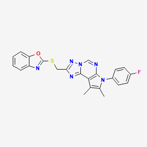 1,3-Benzoxazol-2-YL {[7-(4-fluorophenyl)-8,9-dimethyl-7H-pyrrolo[3,2-E][1,2,4]triazolo[1,5-C]pyrimidin-2-YL]methyl} sulfide