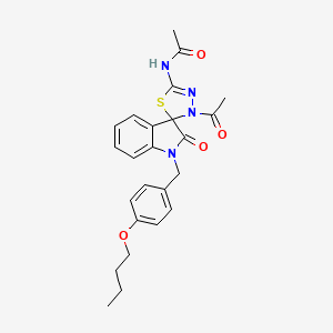 N-[3'-acetyl-1-(4-butoxybenzyl)-2-oxo-1,2-dihydro-3'H-spiro[indole-3,2'-[1,3,4]thiadiazol]-5'-yl]acetamide