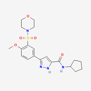 molecular formula C20H26N4O5S B14981297 N-cyclopentyl-5-[4-methoxy-3-(morpholin-4-ylsulfonyl)phenyl]-1H-pyrazole-3-carboxamide 