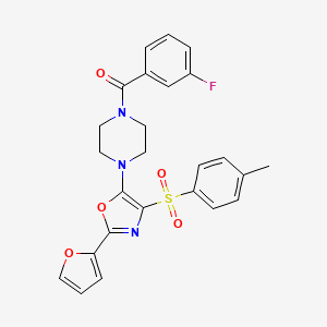 (3-Fluorophenyl)(4-{2-(furan-2-yl)-4-[(4-methylphenyl)sulfonyl]-1,3-oxazol-5-yl}piperazin-1-yl)methanone