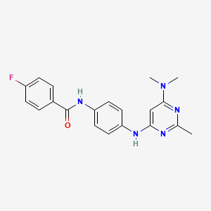 molecular formula C20H20FN5O B14981329 N-(4-{[6-(dimethylamino)-2-methylpyrimidin-4-yl]amino}phenyl)-4-fluorobenzamide 