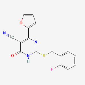 2-{[(2-Fluorophenyl)methyl]sulfanyl}-4-(furan-2-YL)-6-oxo-1,6-dihydropyrimidine-5-carbonitrile