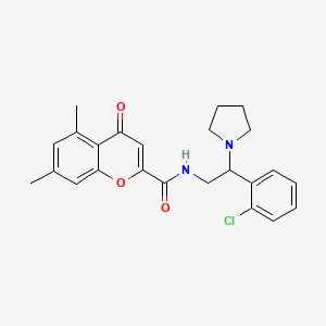 N-[2-(2-chlorophenyl)-2-(pyrrolidin-1-yl)ethyl]-5,7-dimethyl-4-oxo-4H-chromene-2-carboxamide