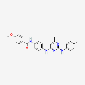 molecular formula C26H25N5O2 B14981353 4-methoxy-N-[4-({6-methyl-2-[(4-methylphenyl)amino]pyrimidin-4-yl}amino)phenyl]benzamide 