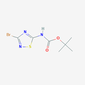 molecular formula C7H10BrN3O2S B1498136 tert-Butyl (3-bromo-1,2,4-thiadiazol-5-yl)carbamate CAS No. 1101173-94-7