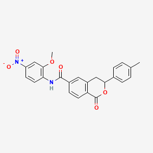 N-(2-methoxy-4-nitrophenyl)-3-(4-methylphenyl)-1-oxo-3,4-dihydro-1H-isochromene-6-carboxamide