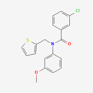 molecular formula C19H16ClNO2S B14981436 3-chloro-N-(3-methoxyphenyl)-N-(thiophen-2-ylmethyl)benzamide 