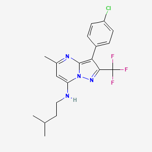 3-(4-chlorophenyl)-5-methyl-N-(3-methylbutyl)-2-(trifluoromethyl)pyrazolo[1,5-a]pyrimidin-7-amine