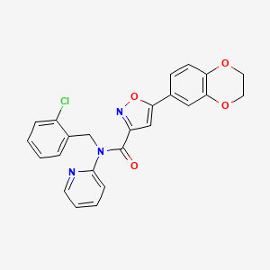 N-(2-chlorobenzyl)-5-(2,3-dihydro-1,4-benzodioxin-6-yl)-N-(pyridin-2-yl)-1,2-oxazole-3-carboxamide