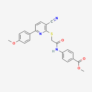 Methyl 4-[({[3-cyano-6-(4-methoxyphenyl)pyridin-2-yl]sulfanyl}acetyl)amino]benzoate