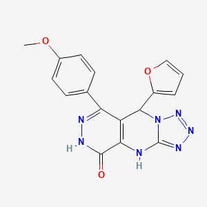 molecular formula C17H13N7O3 B14981477 8-(furan-2-yl)-10-(4-methoxyphenyl)-2,4,5,6,7,11,12-heptazatricyclo[7.4.0.03,7]trideca-1(9),3,5,10-tetraen-13-one 