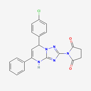 1-[7-(4-Chlorophenyl)-5-phenyl-3,7-dihydro[1,2,4]triazolo[1,5-a]pyrimidin-2-yl]pyrrolidine-2,5-dione