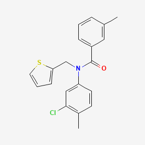 N-(3-chloro-4-methylphenyl)-3-methyl-N-(thiophen-2-ylmethyl)benzamide