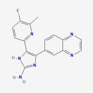 molecular formula C17H13FN6 B1498150 5-(5-Fluoro-6-methylpyridin-2-yl)-4-(quinoxalin-6-yl)-1H-imidazol-2-amine CAS No. 1132610-46-8