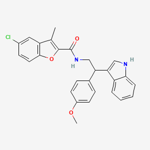 molecular formula C27H23ClN2O3 B14981500 5-chloro-N-[2-(1H-indol-3-yl)-2-(4-methoxyphenyl)ethyl]-3-methyl-1-benzofuran-2-carboxamide 