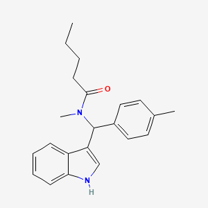 N-[1H-indol-3-yl(4-methylphenyl)methyl]-N-methylpentanamide