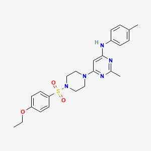 molecular formula C24H29N5O3S B14981508 6-(4-((4-ethoxyphenyl)sulfonyl)piperazin-1-yl)-2-methyl-N-(p-tolyl)pyrimidin-4-amine 