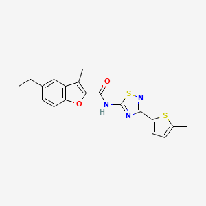 5-ethyl-3-methyl-N-[3-(5-methylthiophen-2-yl)-1,2,4-thiadiazol-5-yl]-1-benzofuran-2-carboxamide