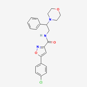 molecular formula C22H22ClN3O3 B14981604 5-(4-chlorophenyl)-N-[2-(morpholin-4-yl)-2-phenylethyl]-1,2-oxazole-3-carboxamide 