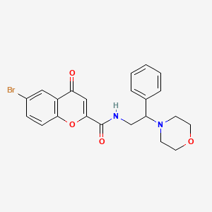 molecular formula C22H21BrN2O4 B14981618 6-bromo-N-[2-(morpholin-4-yl)-2-phenylethyl]-4-oxo-4H-chromene-2-carboxamide 