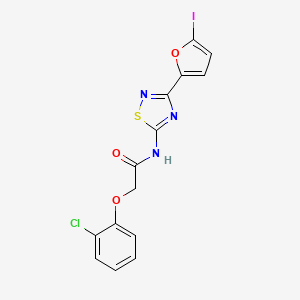 2-(2-chlorophenoxy)-N-[3-(5-iodo-2-furyl)-1,2,4-thiadiazol-5-yl]acetamide