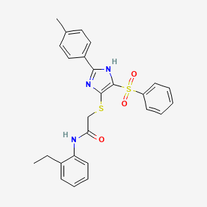 N-(2-ethylphenyl)-2-{[2-(4-methylphenyl)-4-(phenylsulfonyl)-1H-imidazol-5-yl]sulfanyl}acetamide