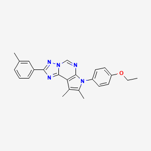 molecular formula C24H23N5O B14981680 4-[8,9-Dimethyl-2-(3-methylphenyl)-7H-pyrrolo[3,2-E][1,2,4]triazolo[1,5-C]pyrimidin-7-YL]phenyl ethyl ether 