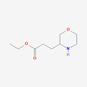 molecular formula C9H17NO3 B1498172 3-Morpholin-3-YL-propionic acid ethyl ester CAS No. 885274-01-1