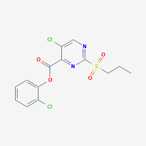 molecular formula C14H12Cl2N2O4S B14981752 2-Chlorophenyl 5-chloro-2-(propylsulfonyl)pyrimidine-4-carboxylate 