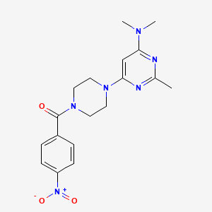 molecular formula C18H22N6O3 B14981795 N,N,2-trimethyl-6-[4-(4-nitrobenzoyl)piperazin-1-yl]pyrimidin-4-amine 