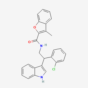 N-[2-(2-chlorophenyl)-2-(1H-indol-3-yl)ethyl]-3-methyl-1-benzofuran-2-carboxamide