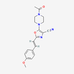 5-(4-acetylpiperazin-1-yl)-2-[(E)-2-(4-methoxyphenyl)ethenyl]-1,3-oxazole-4-carbonitrile