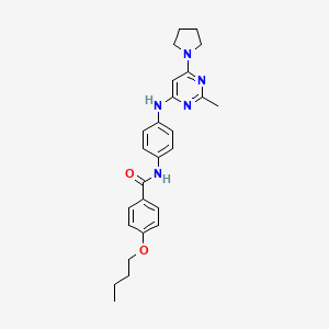 4-Butoxy-N-(4-{[2-methyl-6-(pyrrolidin-1-YL)pyrimidin-4-YL]amino}phenyl)benzamide