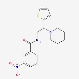 molecular formula C18H21N3O3S B14981885 3-nitro-N-[2-(piperidin-1-yl)-2-(thiophen-2-yl)ethyl]benzamide 