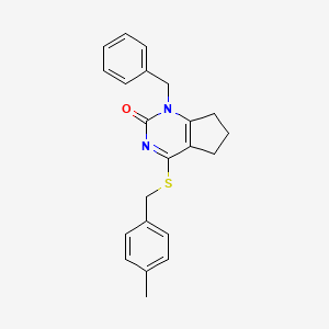 1-benzyl-4-[(4-methylbenzyl)sulfanyl]-1,5,6,7-tetrahydro-2H-cyclopenta[d]pyrimidin-2-one