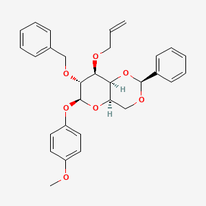molecular formula C30H32O7 B1498194 4-Methoxyphenyl 3-O-Allyl-2-O-benzyl-4,6-O-benzylidene-beta-D-galactopyranoside CAS No. 2160551-35-7