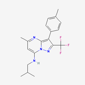 5-methyl-3-(4-methylphenyl)-N-(2-methylpropyl)-2-(trifluoromethyl)pyrazolo[1,5-a]pyrimidin-7-amine