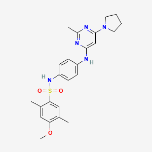 molecular formula C24H29N5O3S B14982029 4-methoxy-2,5-dimethyl-N-(4-((2-methyl-6-(pyrrolidin-1-yl)pyrimidin-4-yl)amino)phenyl)benzenesulfonamide 