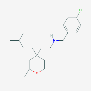 molecular formula C21H34ClNO B14982034 N-(4-chlorobenzyl)-2-[2,2-dimethyl-4-(3-methylbutyl)tetrahydro-2H-pyran-4-yl]ethanamine 