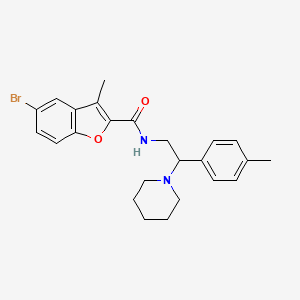 molecular formula C24H27BrN2O2 B14982049 5-bromo-3-methyl-N-[2-(4-methylphenyl)-2-(piperidin-1-yl)ethyl]-1-benzofuran-2-carboxamide 