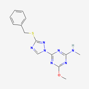 4-[3-(benzylsulfanyl)-1H-1,2,4-triazol-1-yl]-6-methoxy-N-methyl-1,3,5-triazin-2-amine