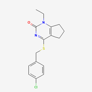 molecular formula C16H17ClN2OS B14982062 4-[(4-chlorobenzyl)sulfanyl]-1-ethyl-1,5,6,7-tetrahydro-2H-cyclopenta[d]pyrimidin-2-one 