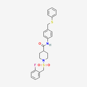 1-[(2-fluorobenzyl)sulfonyl]-N-{4-[(phenylsulfanyl)methyl]phenyl}piperidine-4-carboxamide