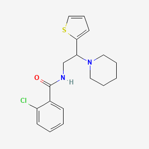 2-chloro-N-[2-(piperidin-1-yl)-2-(thiophen-2-yl)ethyl]benzamide