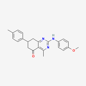 molecular formula C23H23N3O2 B14982097 2-[(4-methoxyphenyl)amino]-4-methyl-7-(4-methylphenyl)-7,8-dihydroquinazolin-5(6H)-one 