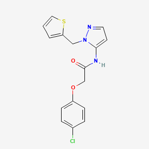 2-(4-chlorophenoxy)-N-[1-(thiophen-2-ylmethyl)-1H-pyrazol-5-yl]acetamide