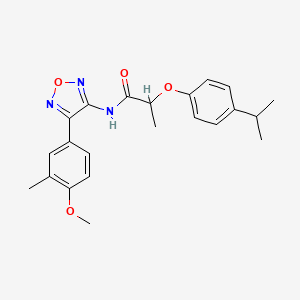 molecular formula C22H25N3O4 B14982123 N-[4-(4-methoxy-3-methylphenyl)-1,2,5-oxadiazol-3-yl]-2-[4-(propan-2-yl)phenoxy]propanamide 