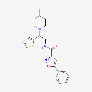 N-[2-(4-methylpiperidin-1-yl)-2-(thiophen-2-yl)ethyl]-5-phenyl-1,2-oxazole-3-carboxamide